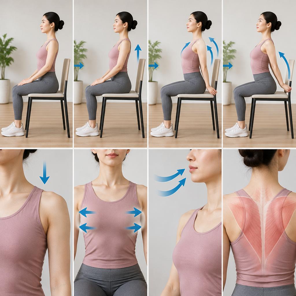 仕事の合間に30秒。胸を開く簡単ストレッチ