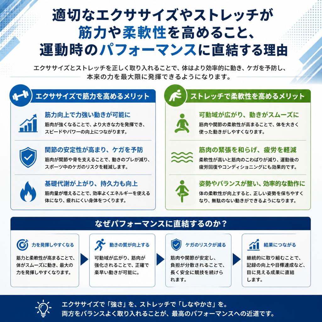 エクササイズとストレッチの効果