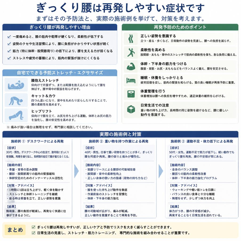 ぎっくり腰の予防と対策