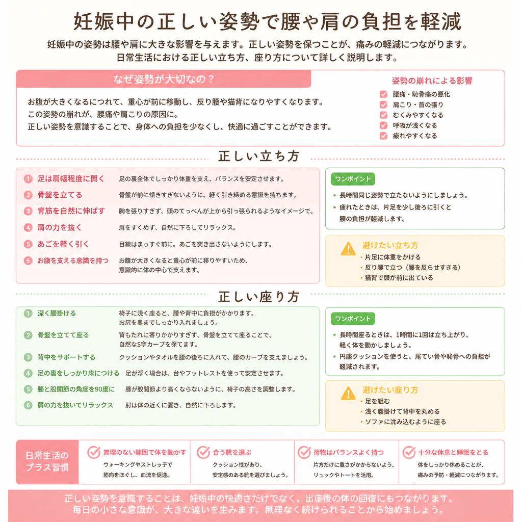 妊娠中の姿勢が与える影響